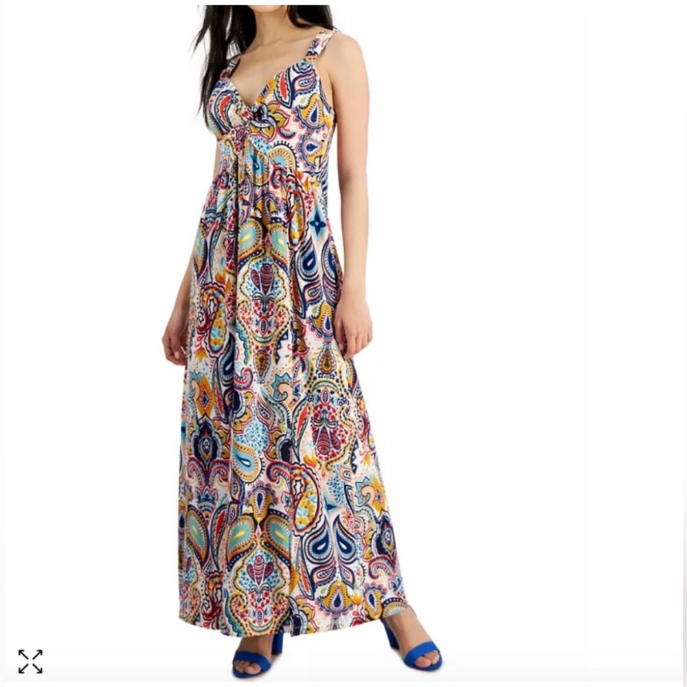 NWT! Jamie & Layla Woman’s Paisley Printed Twist-Front Maxi Dress Size Large
